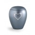Ceramic Cremation Ashes Keepsake Urn – Swarovski Heart (Steel Grey)